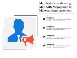 Manifesto icon showing man with megaphone to make an announcement