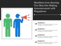 Manifesto Icon Showing Two Men One Making Announcement With Megaphone