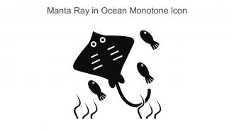 Manta Ray In Ocean Monotone Icon In Powerpoint Pptx Png And Editable Eps Format