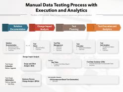 Manual data testing process with execution and analytics