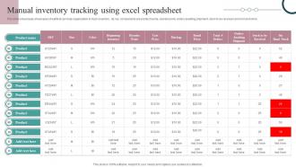 Manual Inventory Tracking Using Excel Spreadsheet Strategic Guide For Inventory
