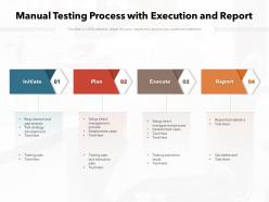Manual testing process with execution and report