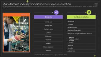 Manufacture Industry First Aid Incident Documentation