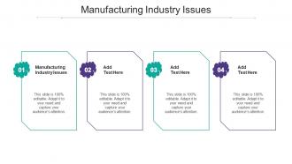 Manufacturing Industry Issues Ppt Powerpoint Presentation Summary Cpb