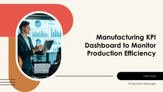 Manufacturing KPI Dashboard To Monitor Production Efficiency PPT Presentation AT