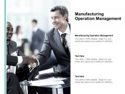 Manufacturing operation management ppt powerpoint presentation summary professional cpb