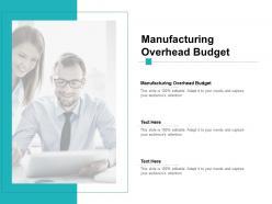 Manufacturing overhead budget ppt powerpoint presentation icon cpb