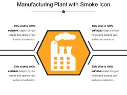Manufacturing plant with smoke icon