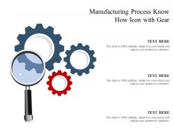 Manufacturing process know how icon with gear