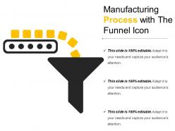 Manufacturing process with the funnel icon