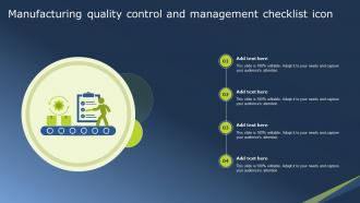 Manufacturing Quality Control And Management Checklist Icon