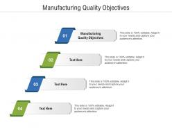 Manufacturing quality objectives ppt powerpoint presentation layouts microsoft cpb