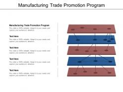 Manufacturing trade promotion program ppt powerpoint presentation infographic template demonstration cpb
