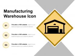 Manufacturing warehouse icon ppt examples