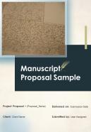 Manuscript Proposal Sample Report Sample Example Document