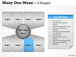 55275976 style linear many-1-many 4 piece powerpoint template diagram graphic slide