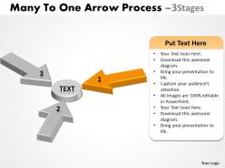 Many to one arrow process 3 stages
