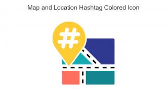 Map And Location Hashtag Colored Icon In Powerpoint Pptx Png And Editable Eps Format