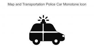 Map And Transportation Police Car Monotone Icon In Powerpoint Pptx Png And Editable Eps Format