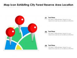 Map icon exhibiting city forest reserve area location