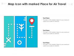 Map icon with marked place for air travel