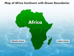 Map of africa continent with ocean boundaries