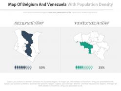 Map of belgium and venezuela with population density percentage powerpoint slides