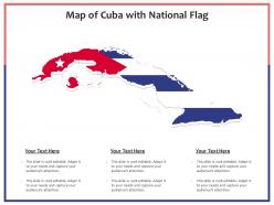 Map of cuba with national flag