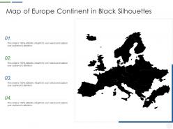 Map of europe continent in black silhouettes