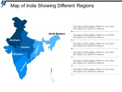 Map of india showing different regions