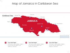 Map of jamaica in caribbean sea