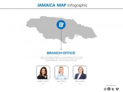 Map Of Jamaica With Branch Office Location Powerpoint Slides