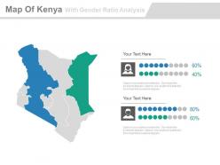 Map of kenya with gender ratio analysis powerpoint slides