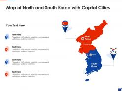 Map of north and south korea with capital cities
