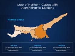 Map of northern cyprus with administrative divisions