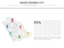 Map of saudi arabia with networking powerpoint slides