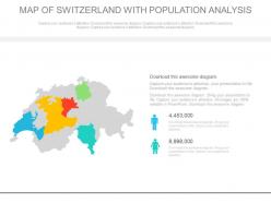 Map of switzerland with population analysis powerpoint slides