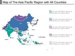 Map of the asia pacific region with all countries