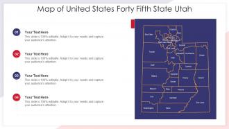 Map of united states forty fifth state utah