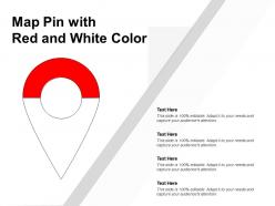 Map pin with red and white color