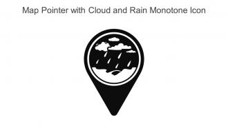 Map Pointer With Cloud And Rain Monotone Icon In Powerpoint Pptx Png And Editable Eps Format