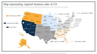 Map Representing Regional Business Sales In Us