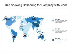 Map showing offshoring for company with icons