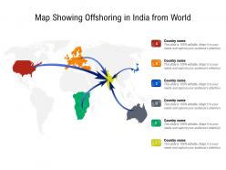 Map showing offshoring in india from world