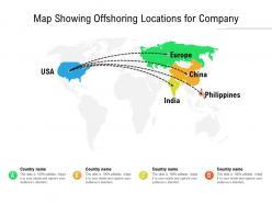 Map showing offshoring locations for company