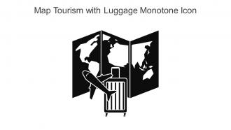 Map Tourism With Luggage Monotone Icon In Powerpoint Pptx Png And Editable Eps Format