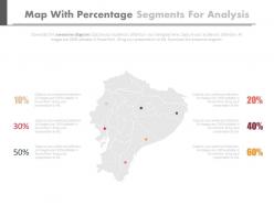 Map with percentage segments for analysis powerpoint slides
