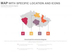 Map with specific locations and icons powerpoint slides