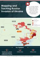 Mapping and tracking russian invasion of ukraine infographics document report doc pdf ppt