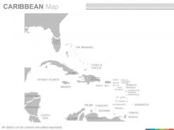 Maps in powerpoint showing caribbean region countries